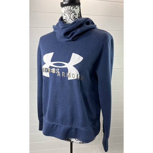 Under Armour Hoodie Womens Sz Small Loose Fit Active Sweatshirt Blue Athleisure - Picture 5 of 12
